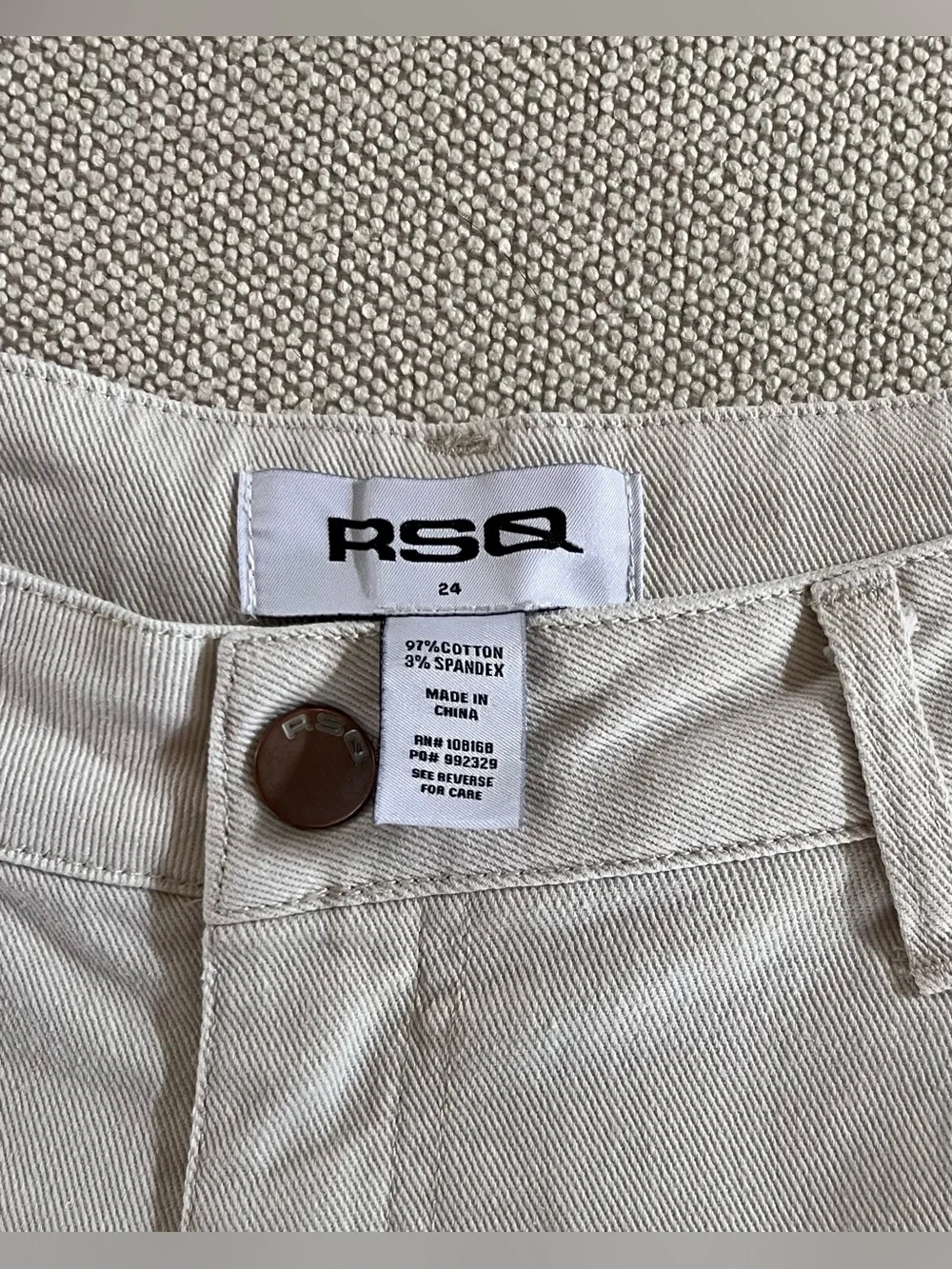 RSQ Cream Utility Cargo Shorts/Size 24 waist. Durable Cotton - Picture 8 of 12